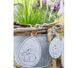 Stickdatei ITH - Hase im Osterei